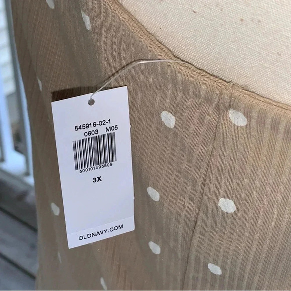 Old Navy Plus 3X Bodysuit V-Neck Rib Knit Polka Dots Tan NWT *read - Picture 10 of 13